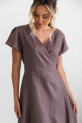 Olivia Linen Wrap Dress