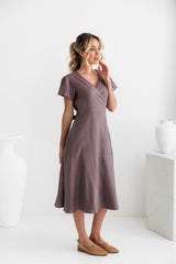 Olivia Linen Wrap Dress