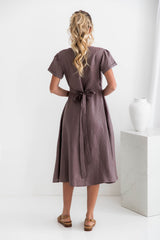 Olivia Linen Wrap Dress