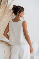 Alicia Tiered Linen Top