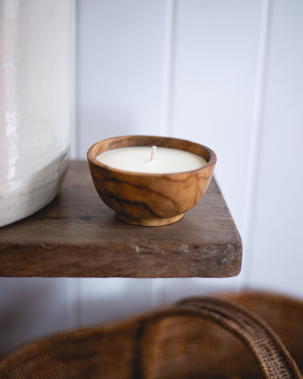 Wooden Candle Bowl